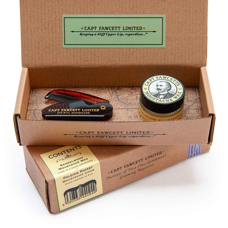 1 - Sandalwood Moustache Wax & Comb Gift Set